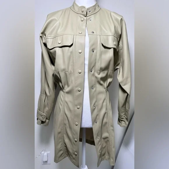 Zara *NWT* Stylish XS vegan leather mini dress - Picture 3 of 6